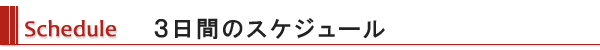 Schedule 3日間のスケジュール