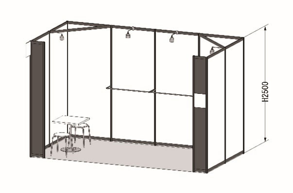 A-1. 基本パッケージブース【展示・商談備品付き】 8m²