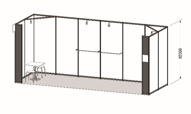 A-2. 基本パッケージブース【展示商談備品付き】 12m²